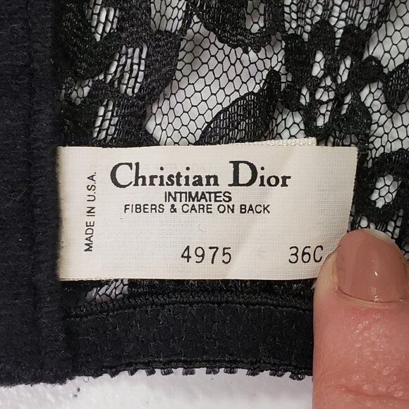 Vintage Christian Dior Womens Lace Bustier Size 36C Black Witchy Intimate Sexy - Picture 4 of 9